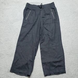 Athleta Women's Black Wide-Leg Drawcord Joggers Size 10P